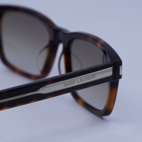Saint Laurent SL662 002 Sunglasses Havana Rectangle Frame, Brown Lenses - Picture 5 of 11